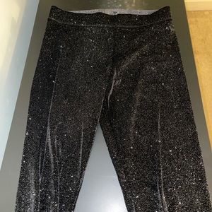 Victoria’s Secret Pink Black Glitter Leggings